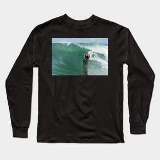 Bodyboarder in action Long Sleeve T-Shirt